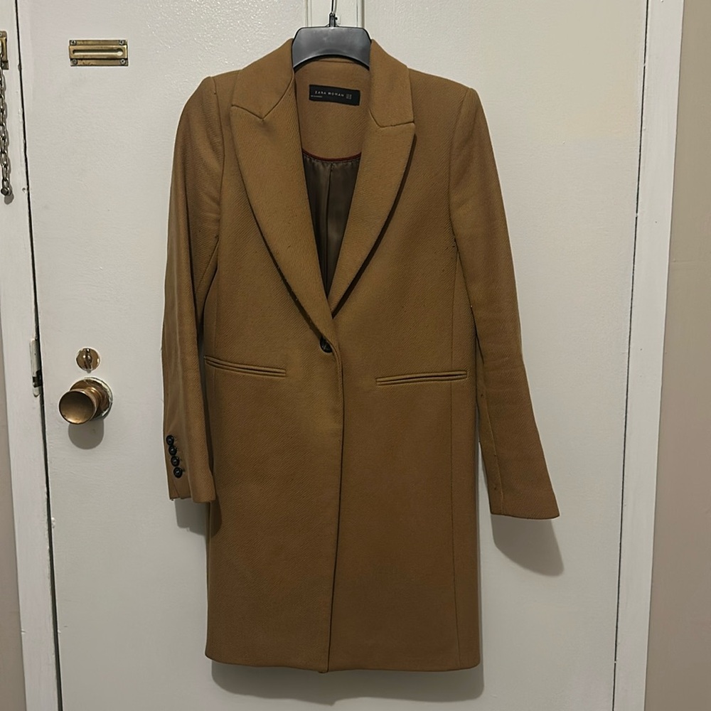 Zara camel wool blend coat